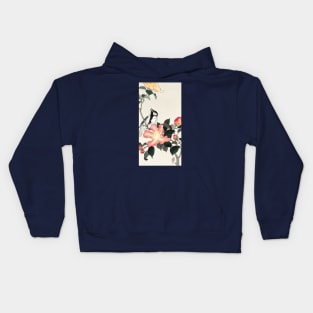 Ohara Koson / Great tit on branch with pink flowers Kids Hoodie